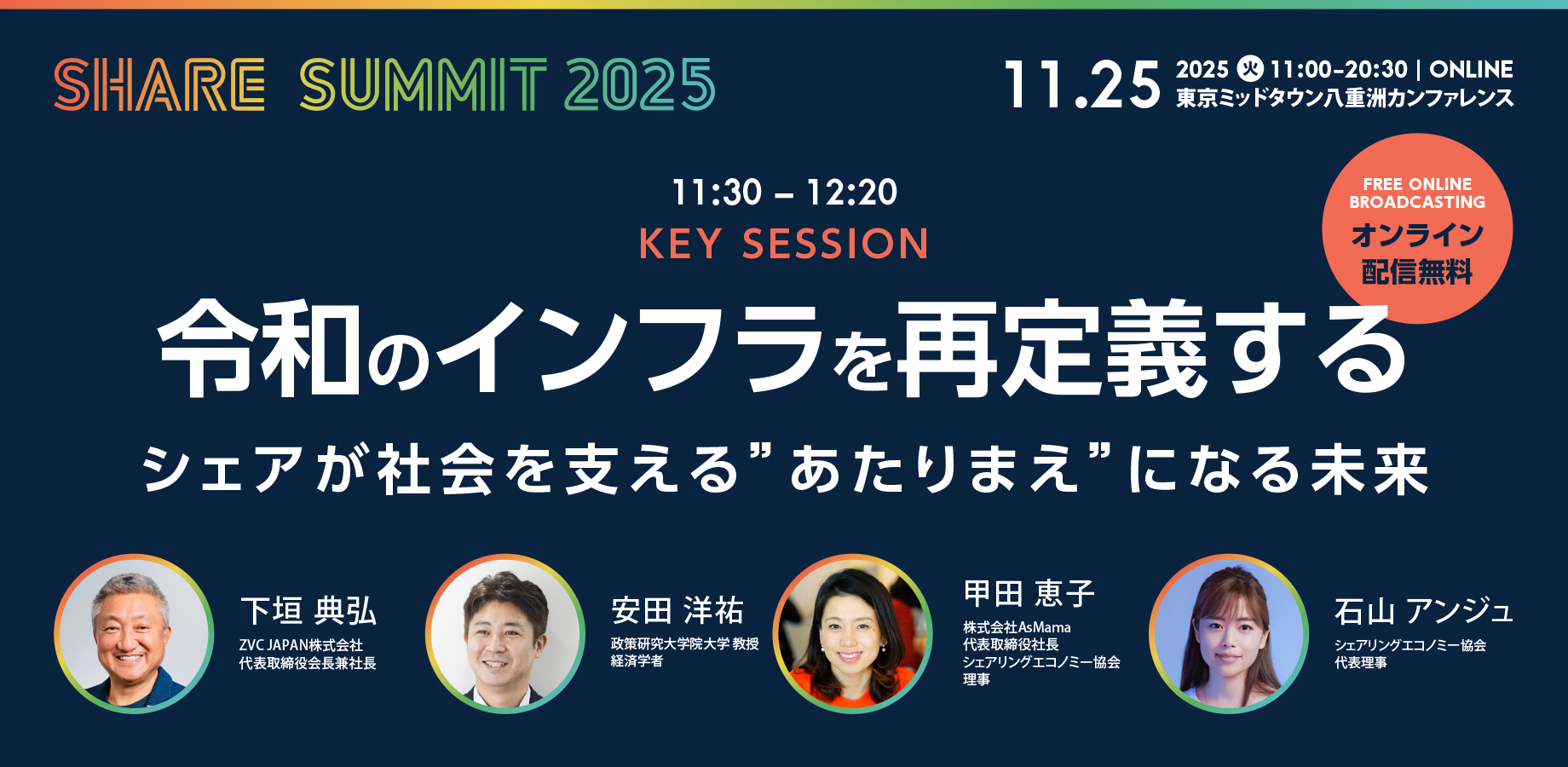 【Press Release】開催まであと2週間!シェアサミット2025 注目の「キーセッション」を紹介。